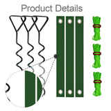Maxbell Tree Stake Kit Easy to Install Accessories for Canopies Camping Tents Garden Black Light Green