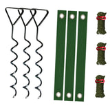 Maxbell Tree Stake Kit Easy to Install Accessories for Canopies Camping Tents Garden Black Dark Green