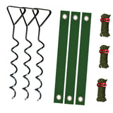Maxbell Tree Stake Kit Easy to Install Accessories for Canopies Camping Tents Garden Black Dark Green