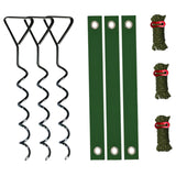 Maxbell Tree Stake Kit Easy to Install Accessories for Canopies Camping Tents Garden Black Dark Green