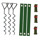 Maxbell Tree Stake Kit Easy to Install Accessories for Canopies Camping Tents Garden Black Dark Green