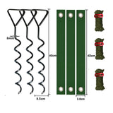 Maxbell Tree Stake Kit Easy to Install Accessories for Canopies Camping Tents Garden Black Dark Green