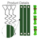 Maxbell Tree Stake Kit Easy to Install Accessories for Canopies Camping Tents Garden Silver Light Green