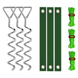 Maxbell Tree Stake Kit Easy to Install Accessories for Canopies Camping Tents Garden Silver Light Green