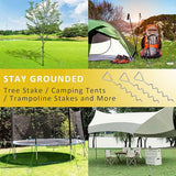 Maxbell Tree Stake Kit Easy to Install Accessories for Canopies Camping Tents Garden Silver Dark Green