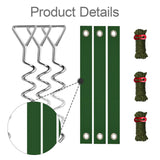 Maxbell Tree Stake Kit Easy to Install Accessories for Canopies Camping Tents Garden Silver Dark Green