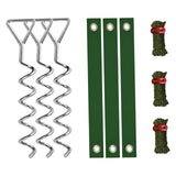 Maxbell Tree Stake Kit Easy to Install Accessories for Canopies Camping Tents Garden Silver Dark Green