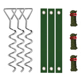 Maxbell Tree Stake Kit Easy to Install Accessories for Canopies Camping Tents Garden Silver Dark Green
