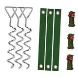 Maxbell Tree Stake Kit Easy to Install Accessories for Canopies Camping Tents Garden Silver Dark Green