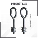 Maxbell 2Pcs Lifting Shoulder Eye Bolts Steel Iron Indoor Outdoor Canopy Ring Thread