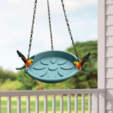 Maxbell Hanging Bird Feeder Sturdy Birds Water Station for Bird Watcher Outside Lawn Deep Blue