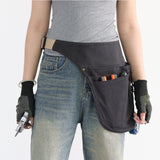 Maxbell Tool Belt Wear Resistant Portable Tool Pouch for Electrician Gardener Farmer Black