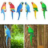 Maxbell Outdoor Parrot Figurine Tree Decor Bird Sculpture for Outside Lawn Landscape Left Red