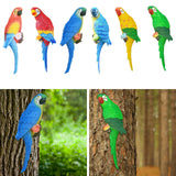 Maxbell Outdoor Parrot Figurine Tree Decor Bird Sculpture for Outside Lawn Landscape Left Red