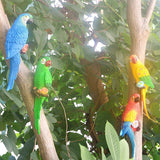 Maxbell Outdoor Parrot Figurine Tree Decor Bird Sculpture for Outside Lawn Landscape Left Red