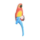 Maxbell Outdoor Parrot Figurine Tree Decor Bird Sculpture for Outside Lawn Landscape Left Red