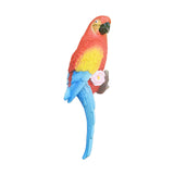 Maxbell Outdoor Parrot Figurine Tree Decor Bird Sculpture for Outside Lawn Landscape Left Red
