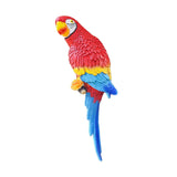 Maxbell Outdoor Parrot Figurine Tree Decor Bird Sculpture for Outside Lawn Landscape Right Red
