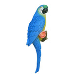 Maxbell Outdoor Parrot Figurine Tree Decor Bird Sculpture for Outside Lawn Landscape Left Blue