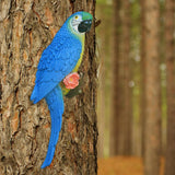 Maxbell Outdoor Parrot Figurine Tree Decor Bird Sculpture for Outside Lawn Landscape Left Blue