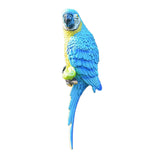 Maxbell Outdoor Parrot Figurine Tree Decor Bird Sculpture for Outside Lawn Landscape Right Blue