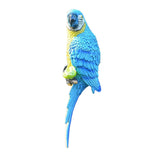 Maxbell Outdoor Parrot Figurine Tree Decor Bird Sculpture for Outside Lawn Landscape Right Blue