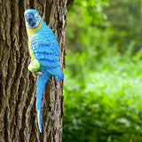 Maxbell Outdoor Parrot Figurine Tree Decor Bird Sculpture for Outside Lawn Landscape Right Blue