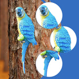 Maxbell Outdoor Parrot Figurine Tree Decor Bird Sculpture for Outside Lawn Landscape Right Blue