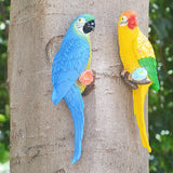 Maxbell Outdoor Parrot Figurine Tree Decor Bird Sculpture for Outside Lawn Landscape Right Yellow