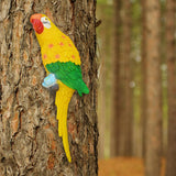 Maxbell Outdoor Parrot Figurine Tree Decor Bird Sculpture for Outside Lawn Landscape Right Yellow