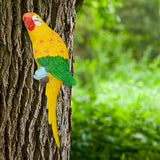 Maxbell Outdoor Parrot Figurine Tree Decor Bird Sculpture for Outside Lawn Landscape Right Yellow