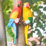 Maxbell Outdoor Parrot Figurine Tree Decor Bird Sculpture for Outside Lawn Landscape Right Yellow