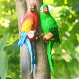 Maxbell Outdoor Parrot Figurine Tree Decor Bird Sculpture for Outside Lawn Landscape Right Green