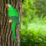 Maxbell Outdoor Parrot Figurine Tree Decor Bird Sculpture for Outside Lawn Landscape Right Green
