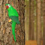 Maxbell Outdoor Parrot Figurine Tree Decor Bird Sculpture for Outside Lawn Landscape Right Green