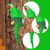 Maxbell Outdoor Parrot Figurine Tree Decor Bird Sculpture for Outside Lawn Landscape Right Green