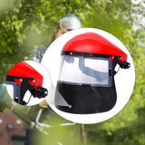 Maxbell Face Shield Sturdy Good Ventilation Mask for Gardening Yard Work Woodworking Red