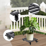 Maxbell Pot Caddy with Lockable Casters Plant Pot Mover for Garden Living Room Patio 23cm