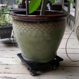 Maxbell Pot Caddy with Lockable Casters Plant Pot Mover for Garden Living Room Patio 23cm