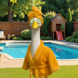 Maxbell Goose Outfit Art Funny Goose Statue Clothes Bathrobe for Yard Garden Balcony