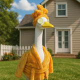 Maxbell Goose Outfit Art Funny Goose Statue Clothes Bathrobe for Yard Garden Balcony