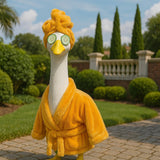 Maxbell Goose Outfit Art Funny Goose Statue Clothes Bathrobe for Yard Garden Balcony