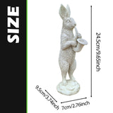 Maxbell Rabbit Garden Statue Sculpture Cute Resin Ornament for Lawn Balcony Backyard Style A