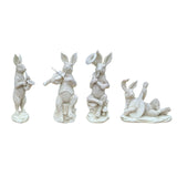 Maxbell Rabbit Garden Statue Sculpture Cute Resin Ornament for Lawn Balcony Backyard Style A