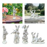 Maxbell Rabbit Garden Statue Sculpture Cute Resin Ornament for Lawn Balcony Backyard Style A