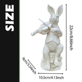 Maxbell Rabbit Garden Statue Sculpture Cute Resin Ornament for Lawn Balcony Backyard Style B