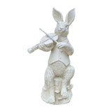 Maxbell Rabbit Garden Statue Sculpture Cute Resin Ornament for Lawn Balcony Backyard Style B
