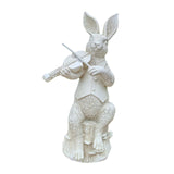 Maxbell Rabbit Garden Statue Sculpture Cute Resin Ornament for Lawn Balcony Backyard Style B