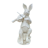 Maxbell Rabbit Garden Statue Sculpture Cute Resin Ornament for Lawn Balcony Backyard Style B
