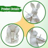 Maxbell Rabbit Garden Statue Sculpture Cute Resin Ornament for Lawn Balcony Backyard Style B